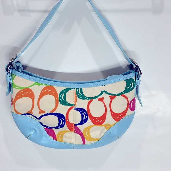 Coach Handbags - Vintage Coach Hampton pastel scrabble small shoulder bag